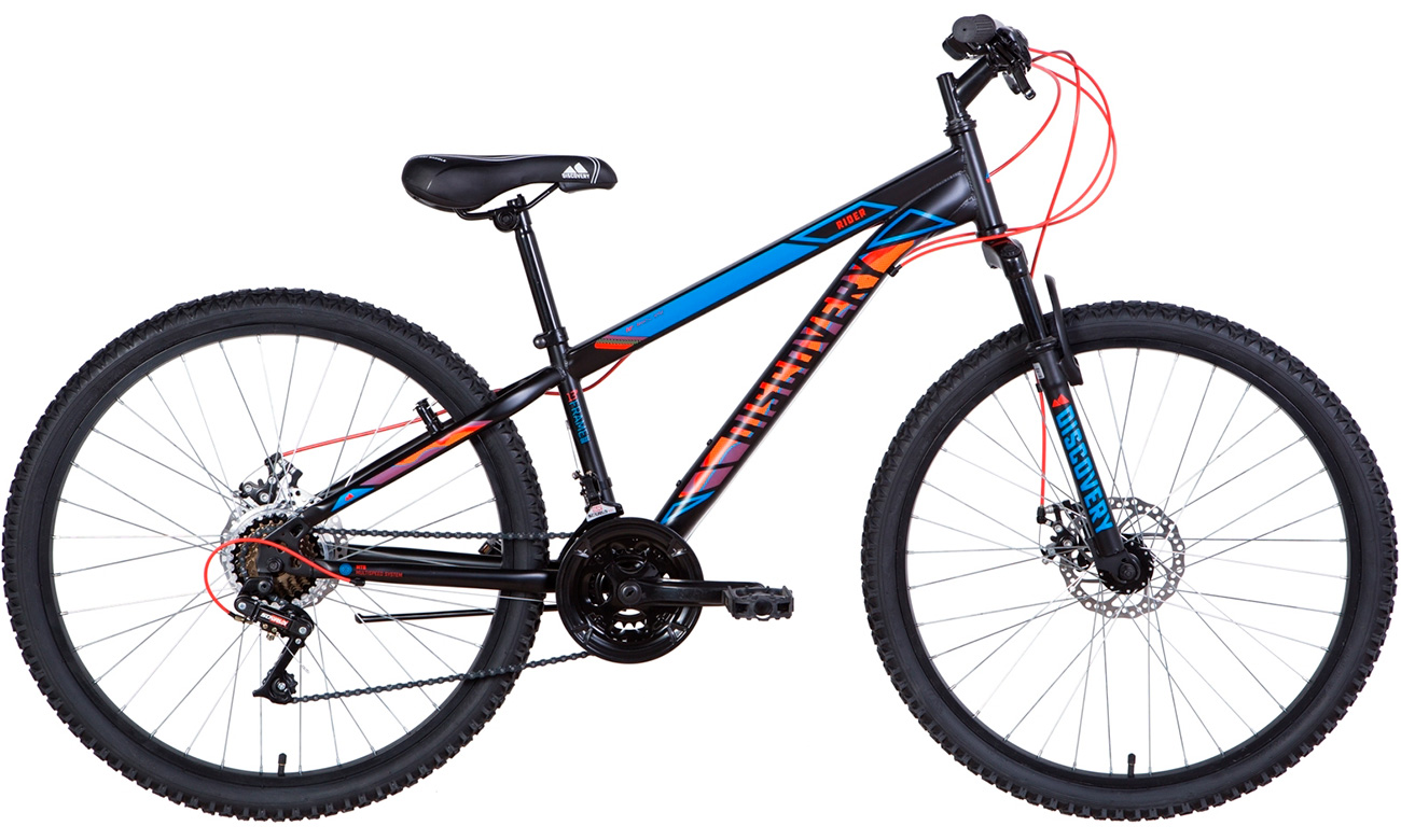 Фотография Велосипед Discovery RIDER AM DD 26" 2021, размер XS, Черно-синий